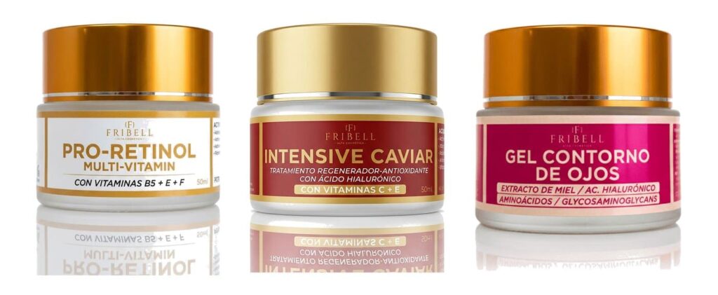 Pack Fribell, intensive caviar, gel contorno de ojos, pro-retinol