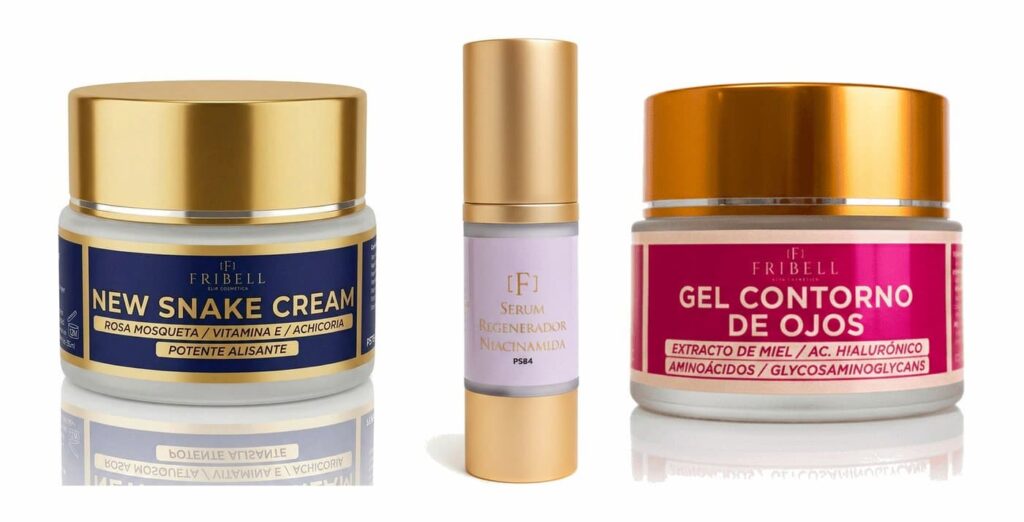 Pack fribell, gel contorno, snake, cream, serum niacinamida